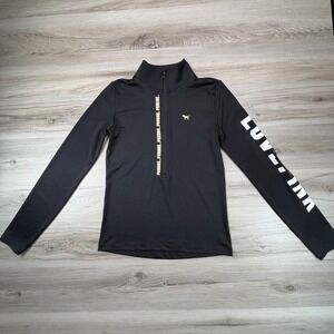 Pink‎ VS Purdue Boilermakers Quarter Zip Pullover Shirt Womens M Black Gold